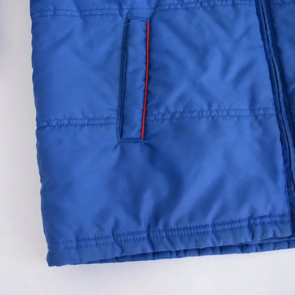 Vintage Nike Y2K Blue Kansas Jayhawks University Zip Up Puffer Hood Jacket M - Picture 8 of 13